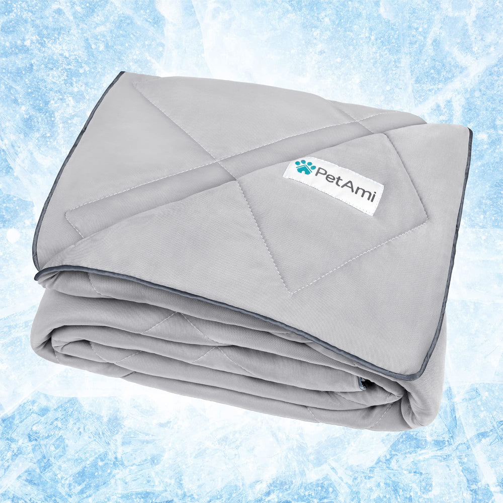 PetAmi Premium Cooling Dog Blanket, top view, plush surface for year-round comfort