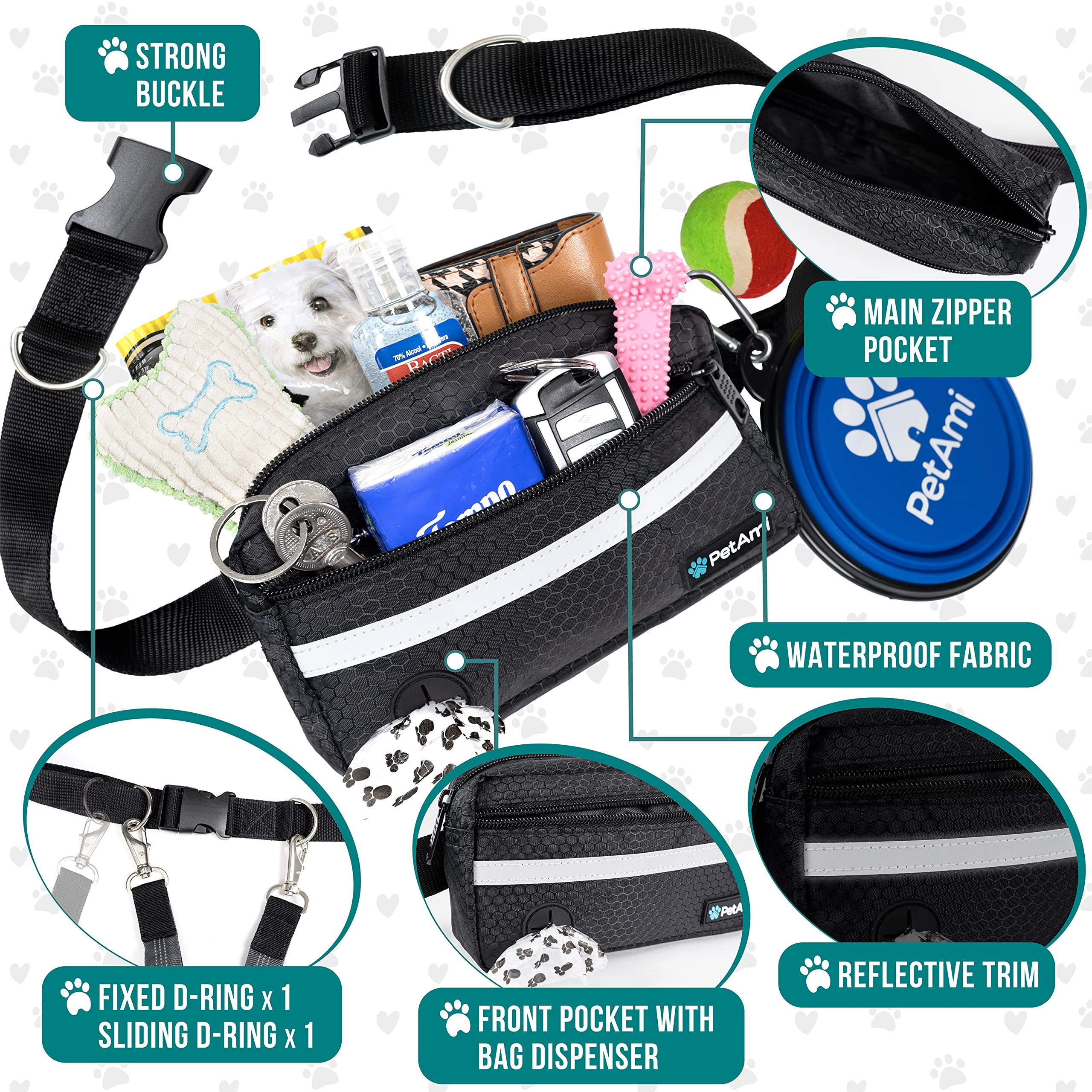 PetAmi reflective trim belt improves visibility for safe running.