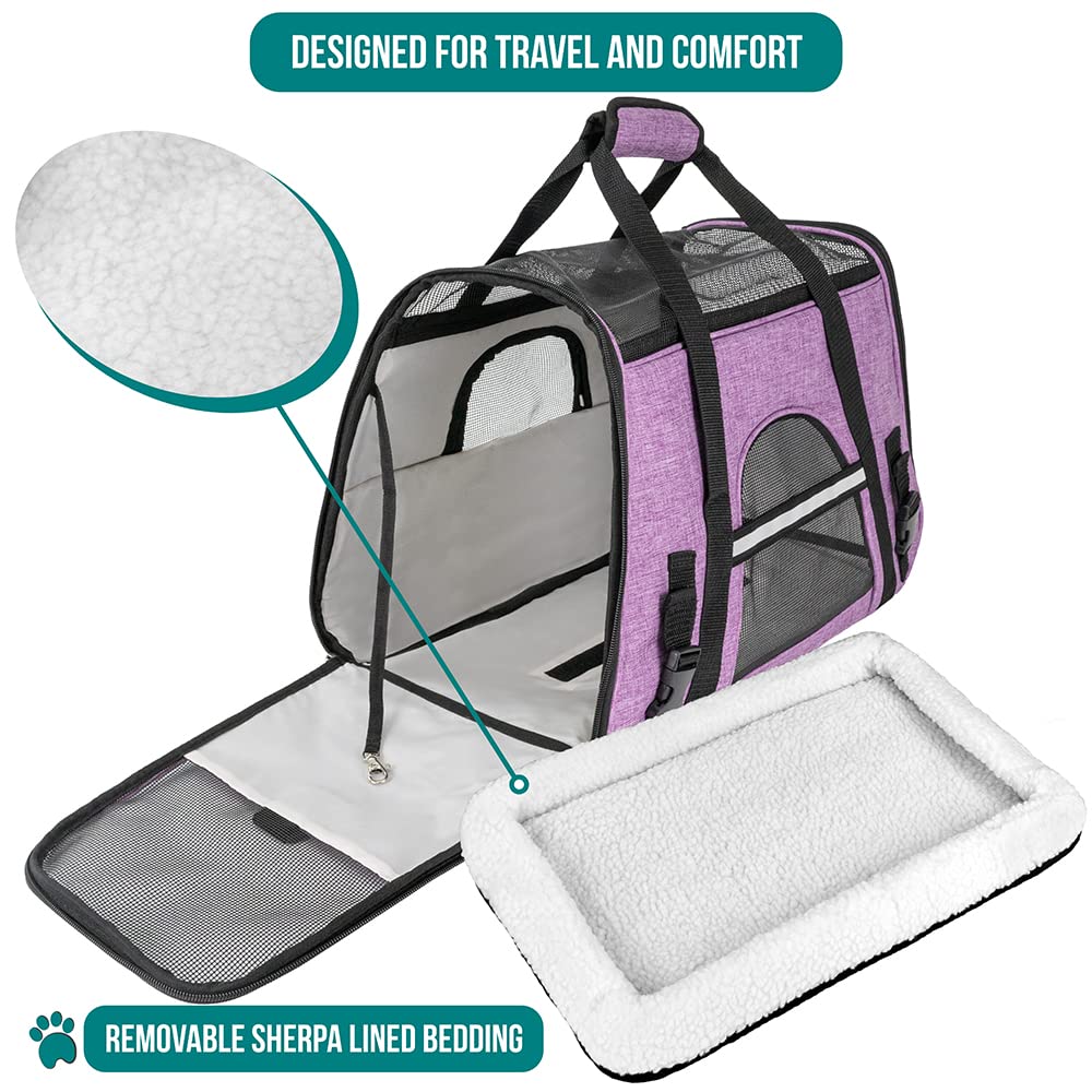PetAmi removable sherpa bed for cozy naps inside carrier