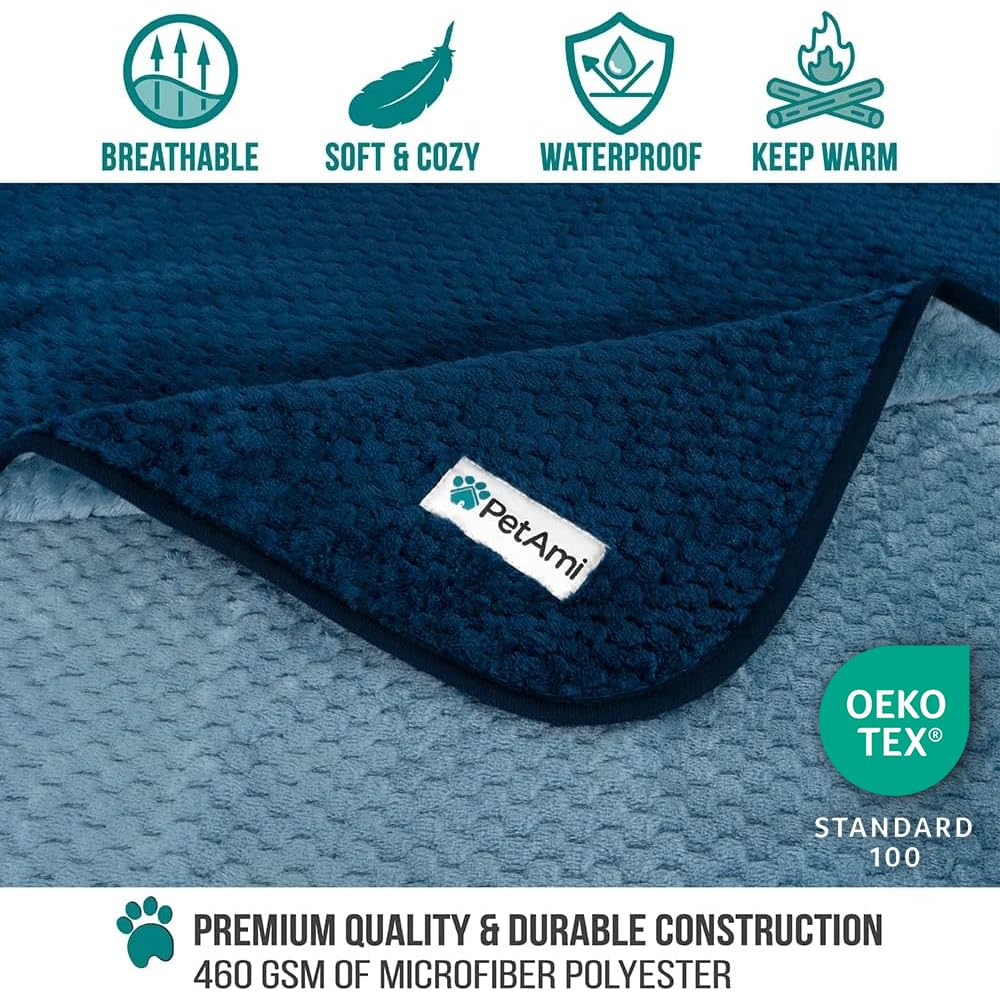 PetAmi reversible blanket with waffle texture for cozy naps