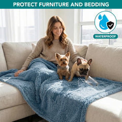 PetAmi reversible sherpa fleece blanket close-up shows plush warmth for pets.