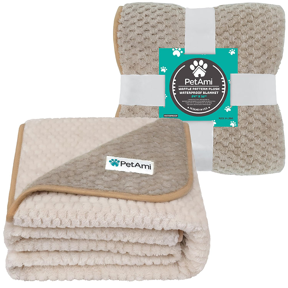 PetAmi reversible waffle texture blanket with two cozy sides