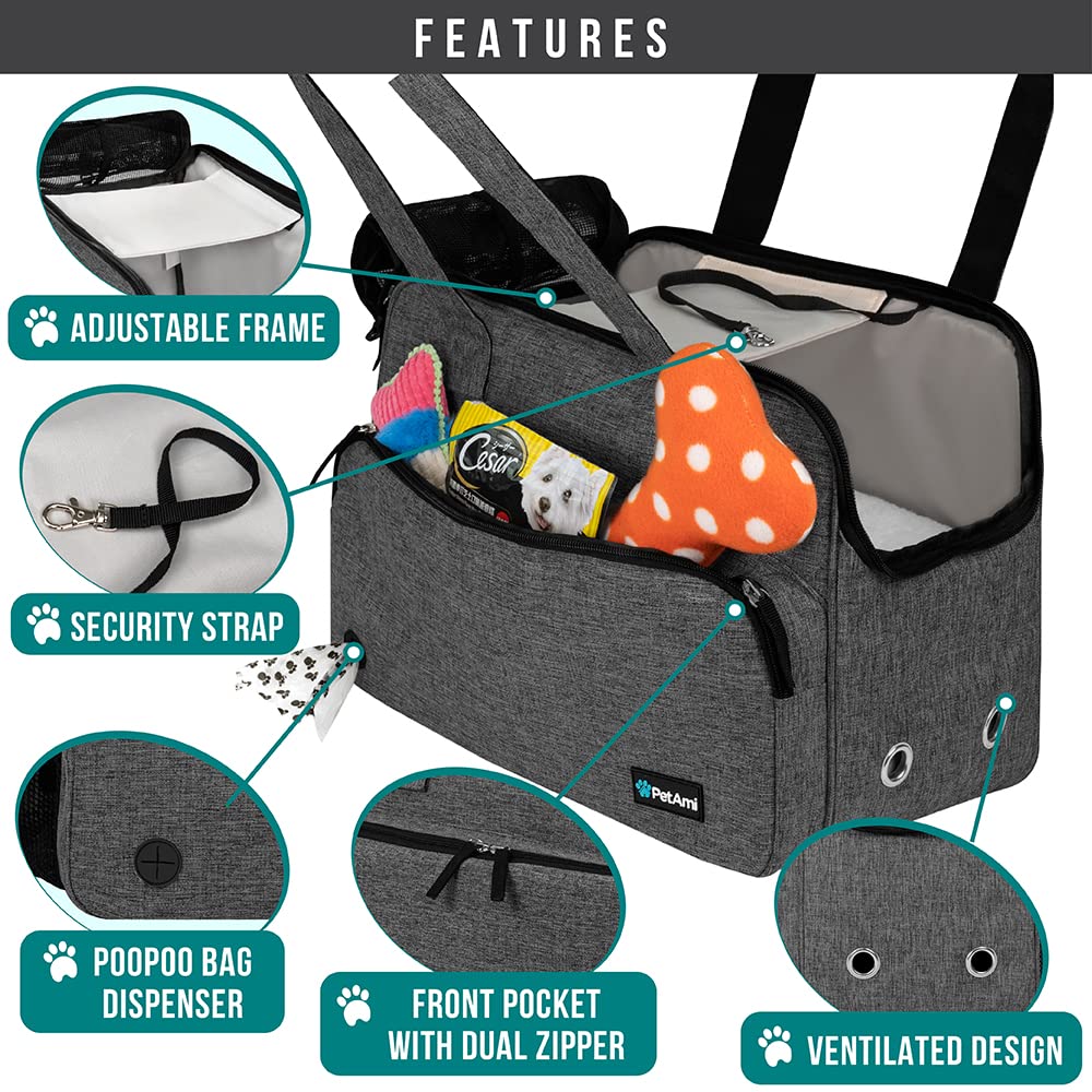 PetAmi sherpa bed interior provides cozy rest during travel.