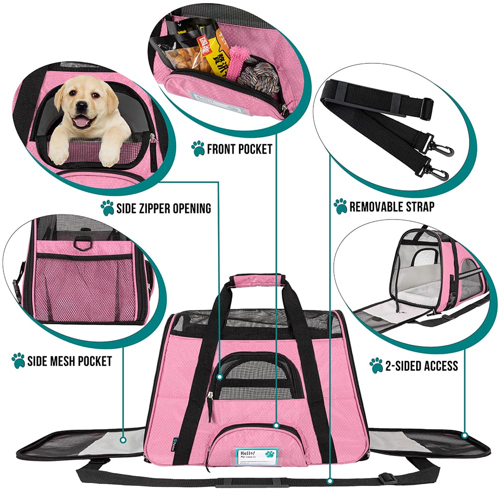 PetAmi dog carrier with removable sherpa bed for cozy journeys