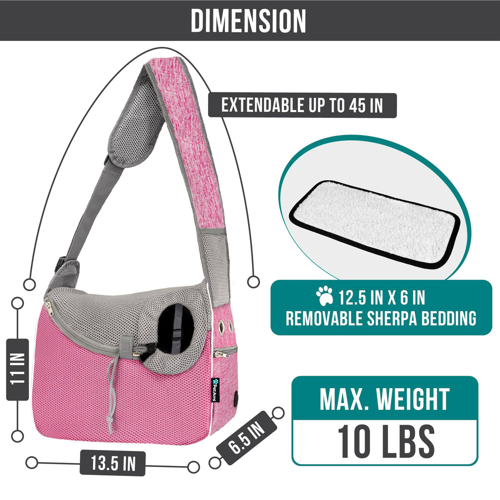 PetAmi sling carrier showing breathable mesh design for airflow