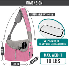 PetAmi sling carrier showing breathable mesh design for airflow