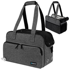 PetAmi small dog purse carrier in dark gray, front view for easy travel.