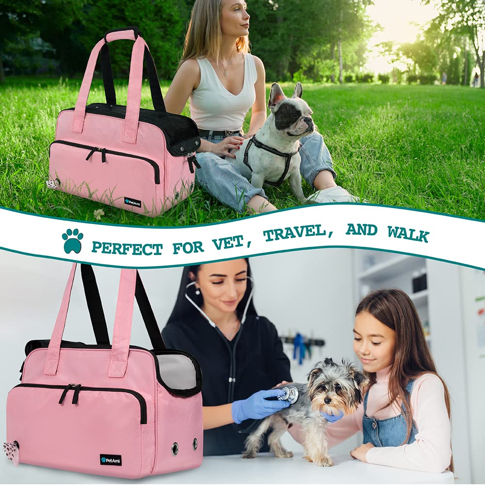 PetAmi Carrier image with poop dispenser underlines convenience during outings.