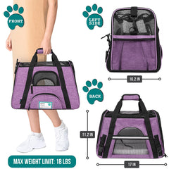 PetAmi soft sided cat carrier with ventilated mesh for airflow