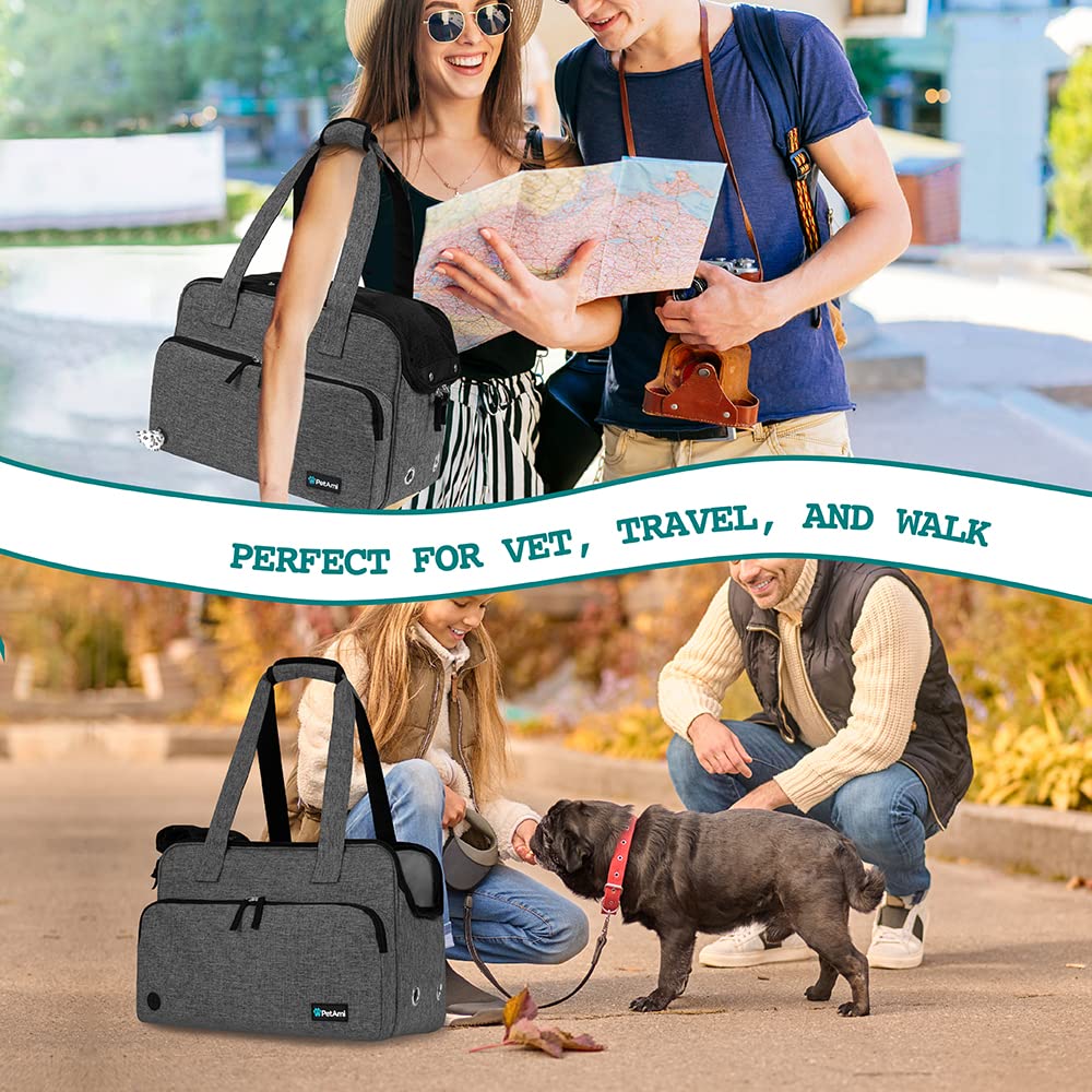 PetAmi sturdy carry handles give versatile hand or shoulder use.
