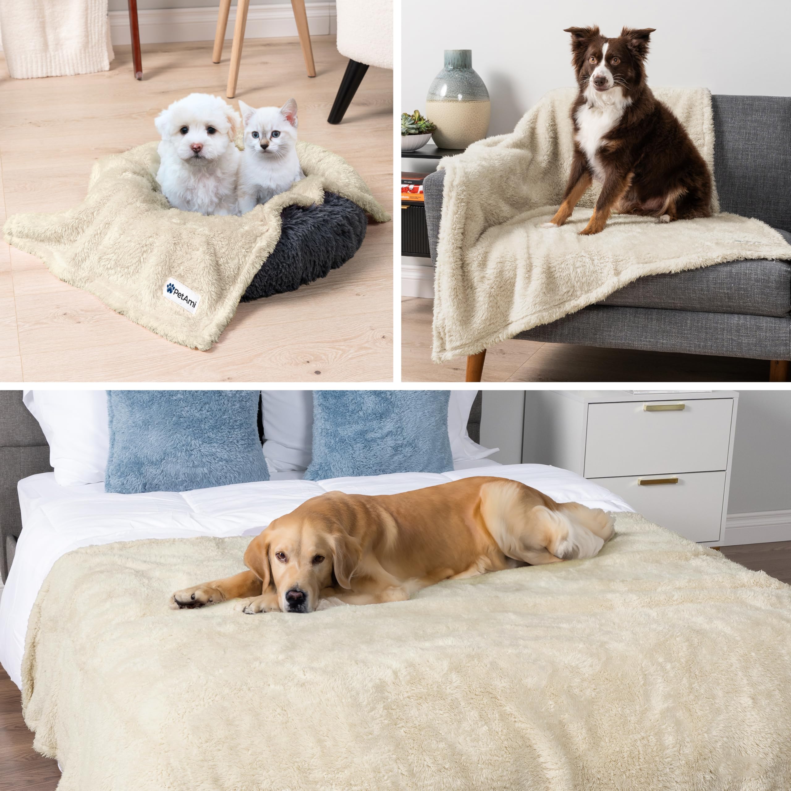 PetAmi universal size blanket fits small to large dogs and cats.