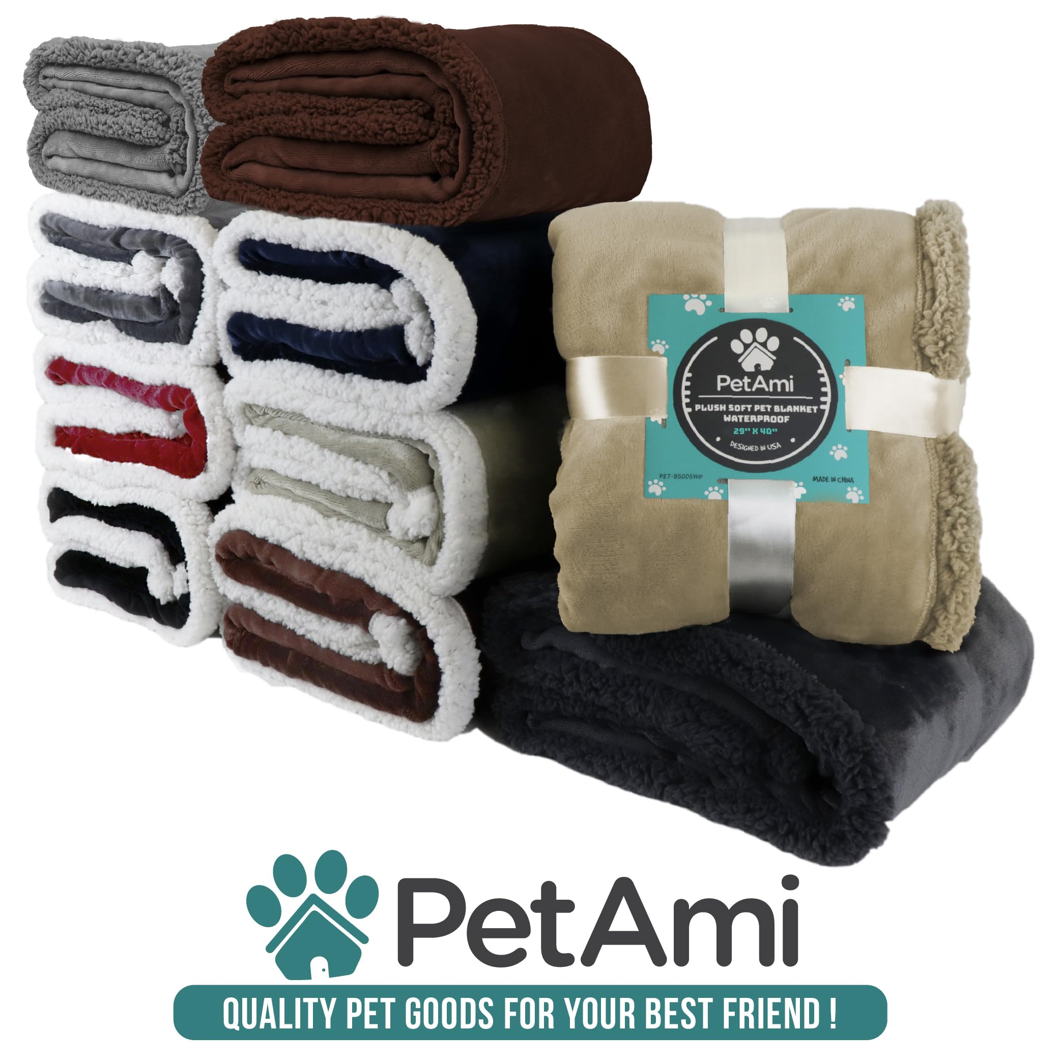 PetAmi versatile throw serves as sofa cover and kennel liner.