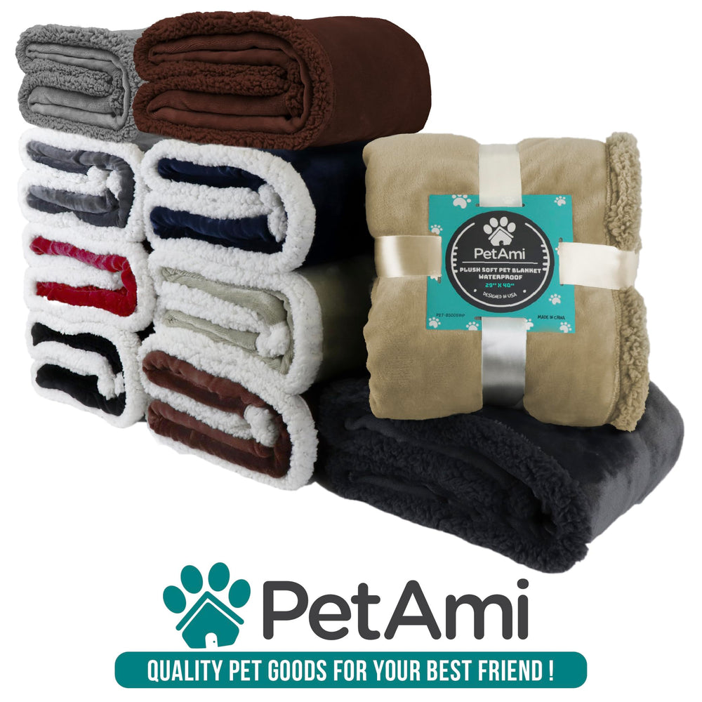 PetAmi grey sherpa fleece blanket adds cozy touch