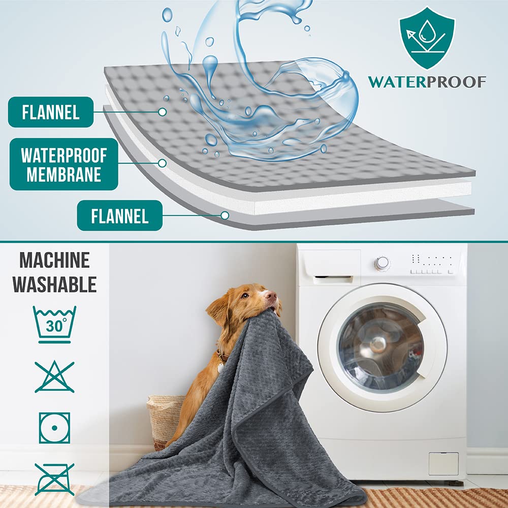 PetAmi blanket on sofa providing furniture protection from spills and fur
