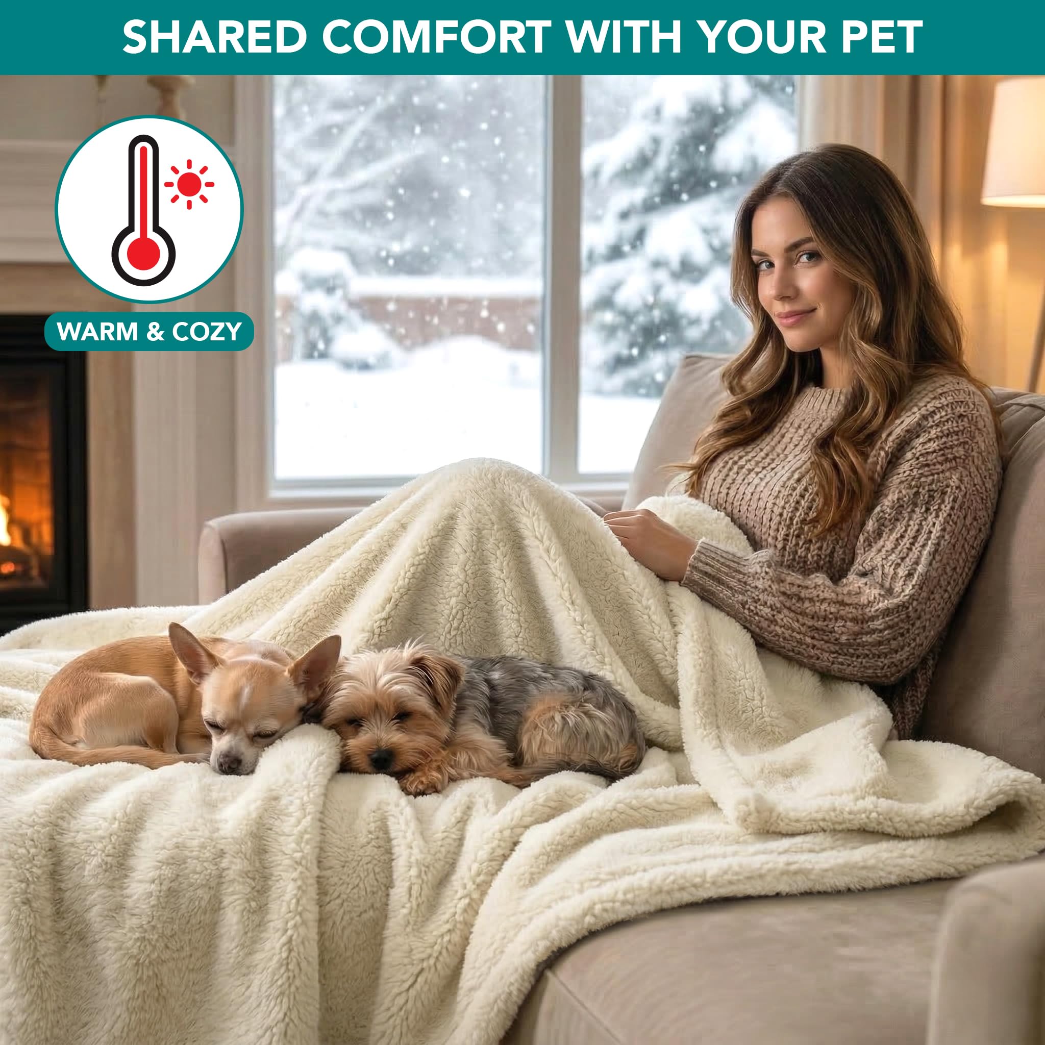 PetAmi waterproof dog blanket on couch protects against spills.