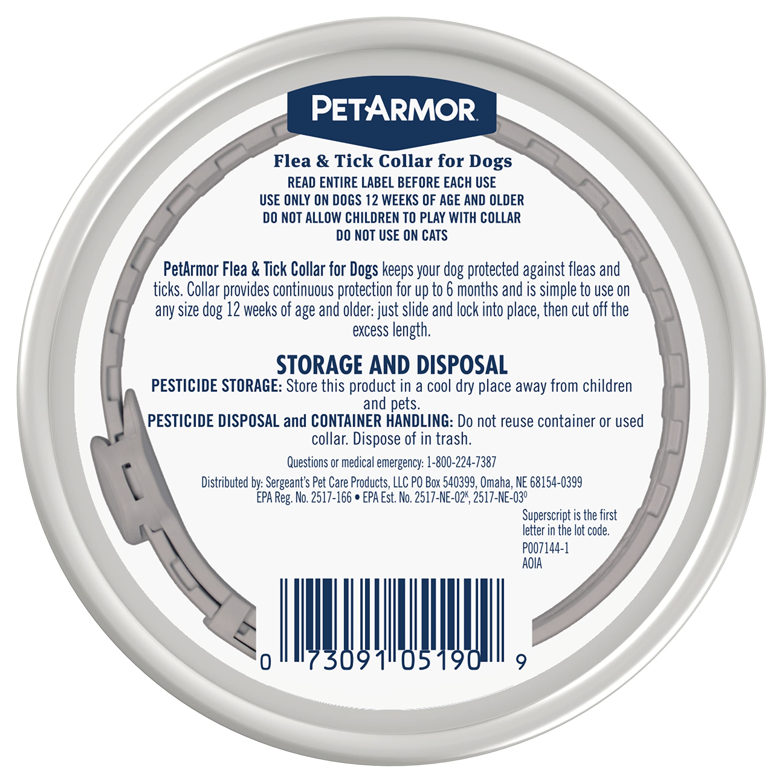 PetArmor adjustable one-size collar ensuring a secure fit for any dog.