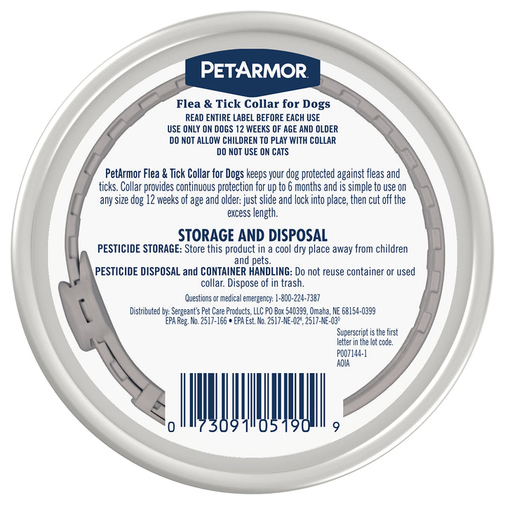 PetArmor adjustable one-size collar ensuring a secure fit for any dog.