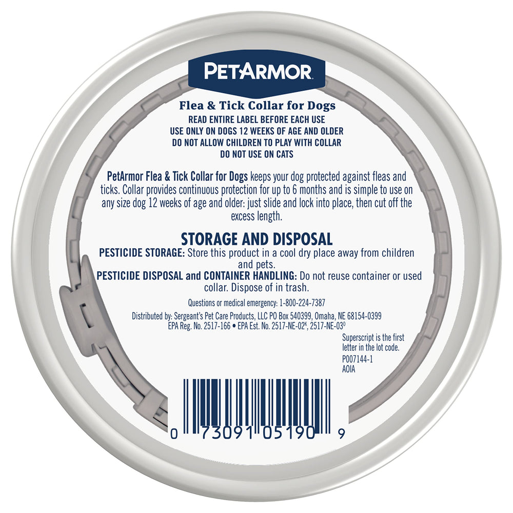 PetArmor adjustable one-size collar ensuring a secure fit for any dog.