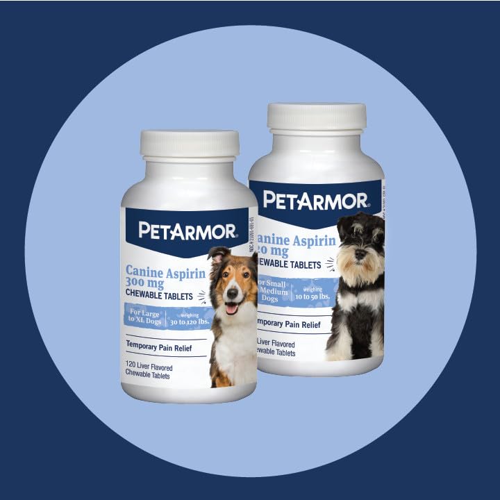 PetArmor Aspirin large dogs being fed, convenient dosing for busy households.