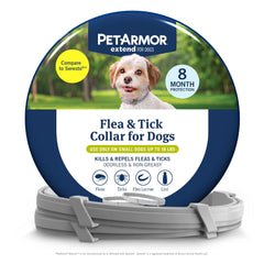 PetArmor Extend collar packaging for small dogs displaying eight months of flea and tick protection.