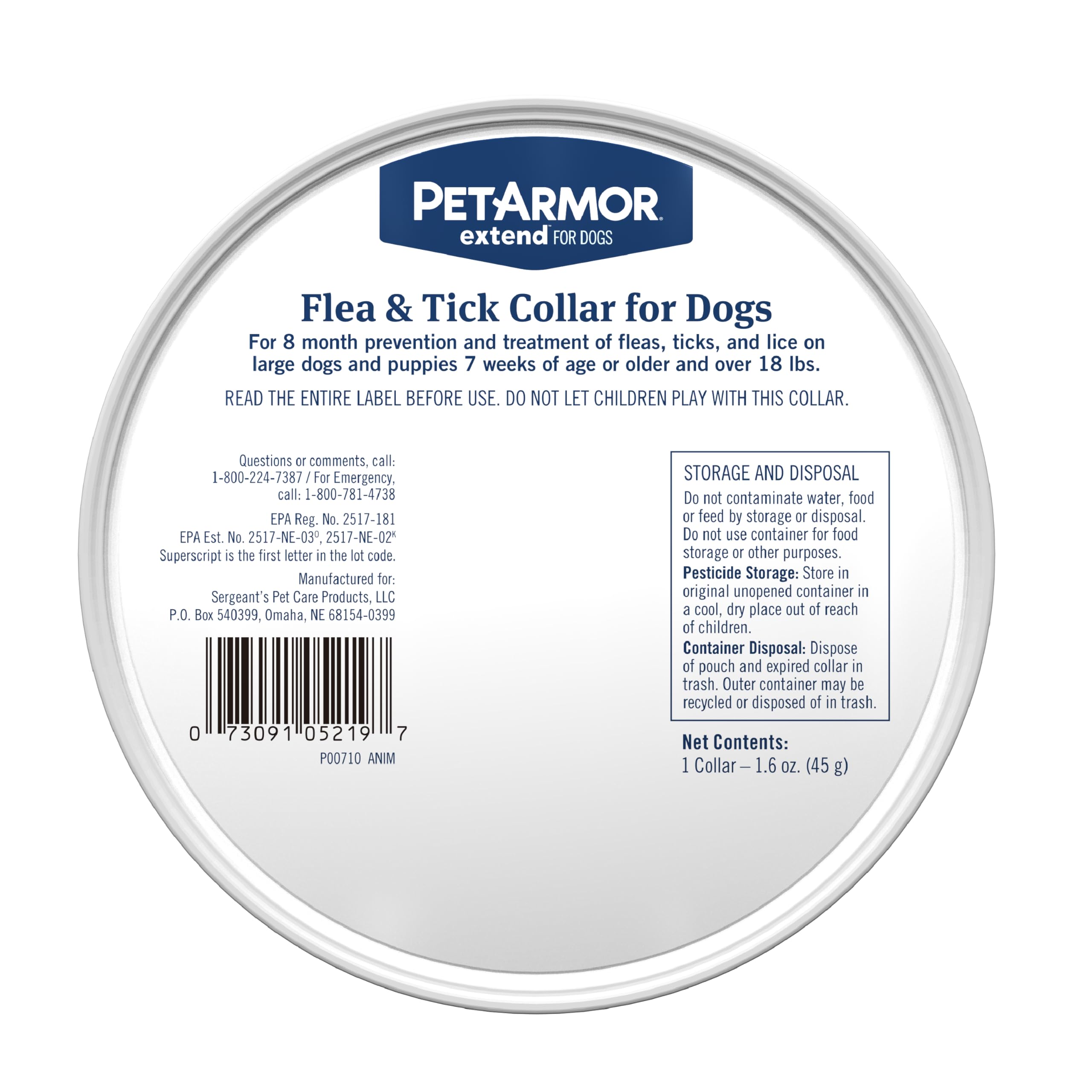 PetArmor Extend large-dog friendly collar strap designed for dogs over 18 pounds.