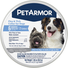 PetArmor flea and tick collar on a dog's neck provides long-lasting protection.