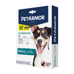 PetArmor flea and tick topical for medium dogs, tube application between the shoulder blades for quick protection.