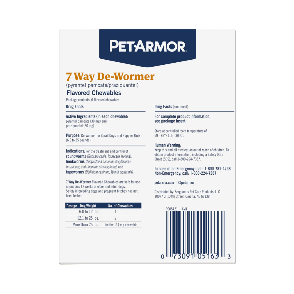 PetArmor packaging and instruction card, clear retreatment guidance.