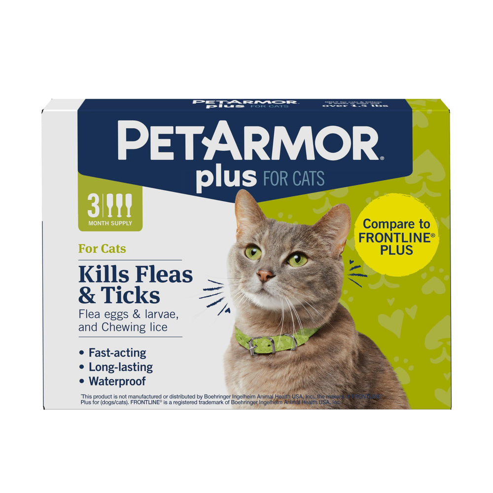 PetArmor Plus cat topical bottle pour demonstrating easy flea prevention