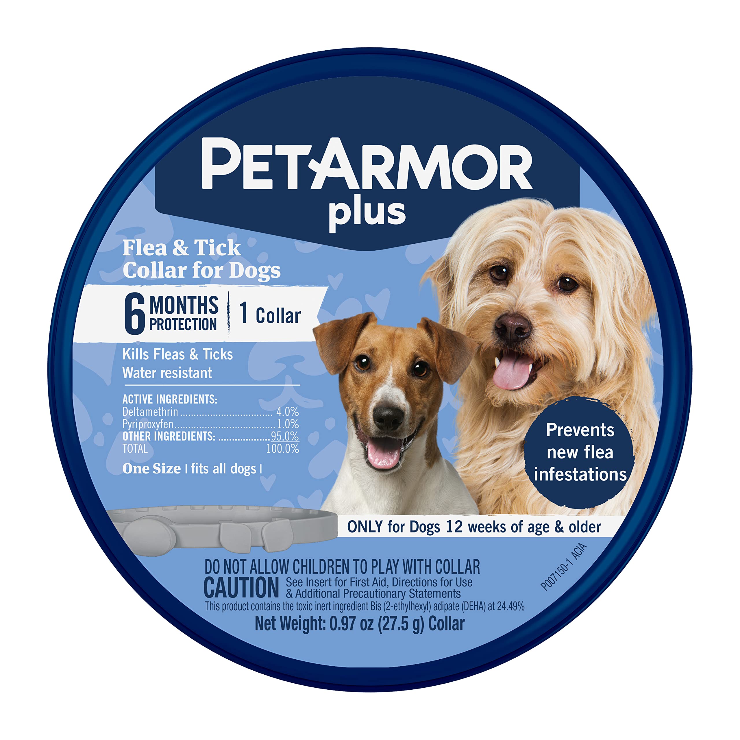 PetArmor Plus dog collar close-up showing secure buckle and durable design.