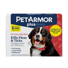 PetArmor Plus topical application on a dog for fast flea and tick protection.