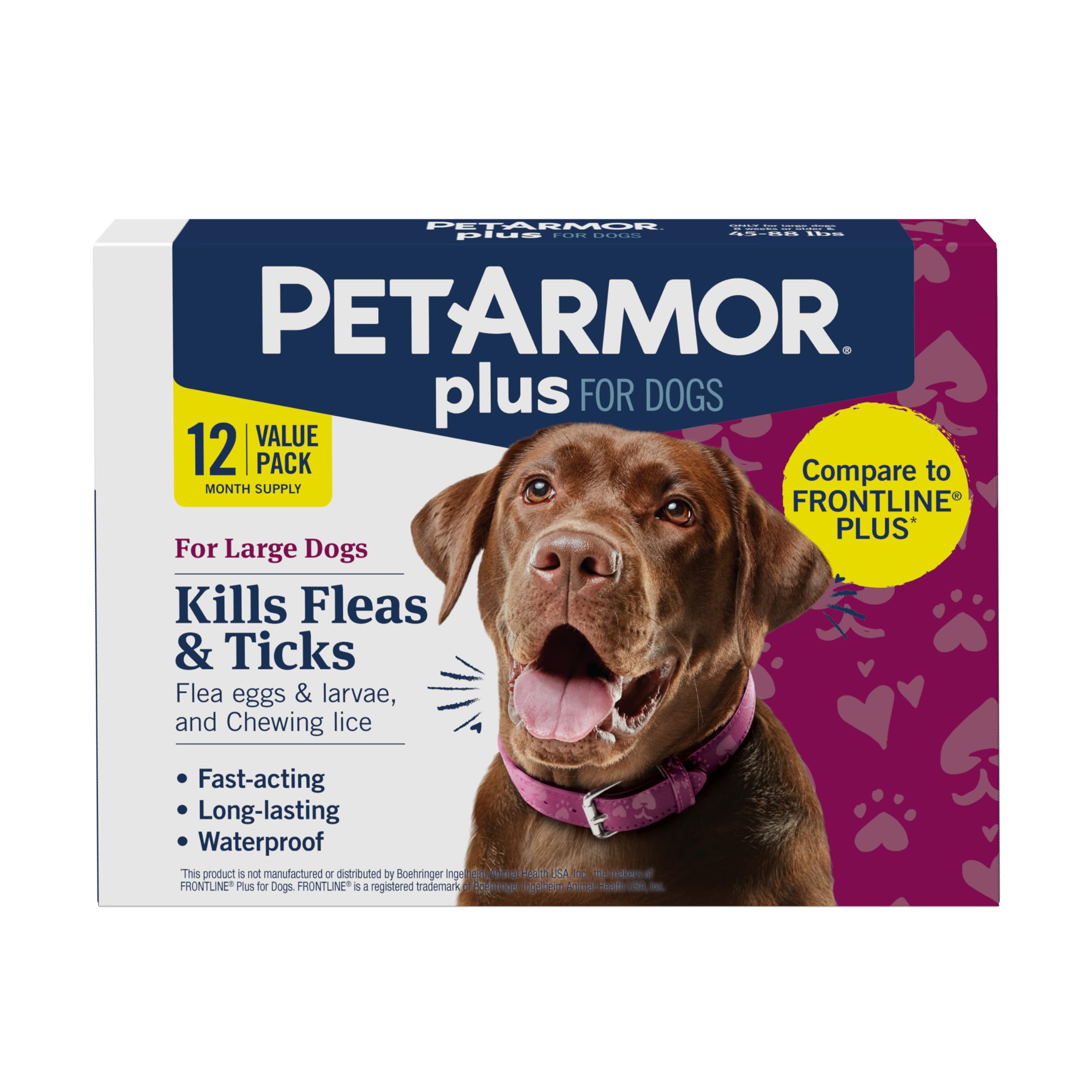 PetArmor Plus for large dogs bottle pour shows easy application