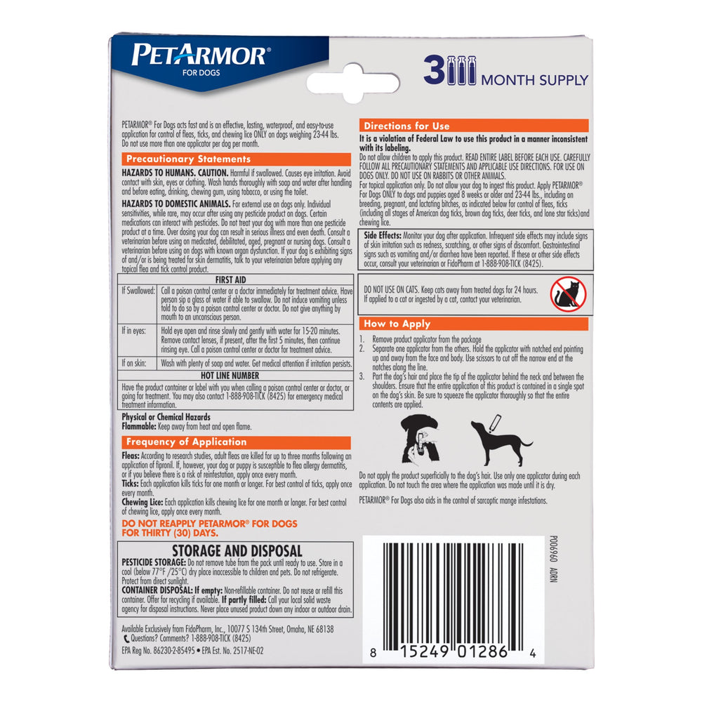 PetArmor protects against common ticks like brown dog tick and lone star.
