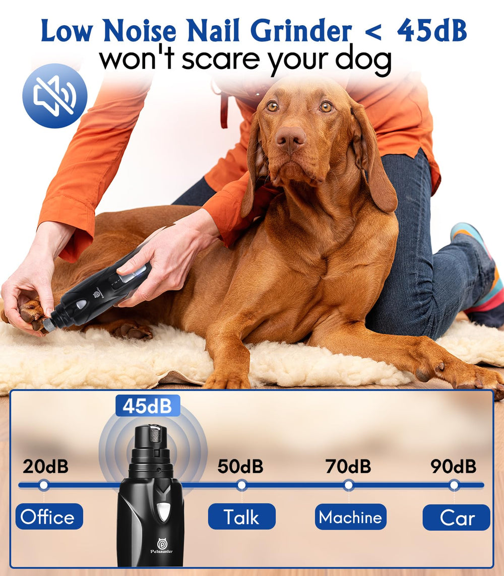Ultra-quiet operation minimizes pet stress during grooming