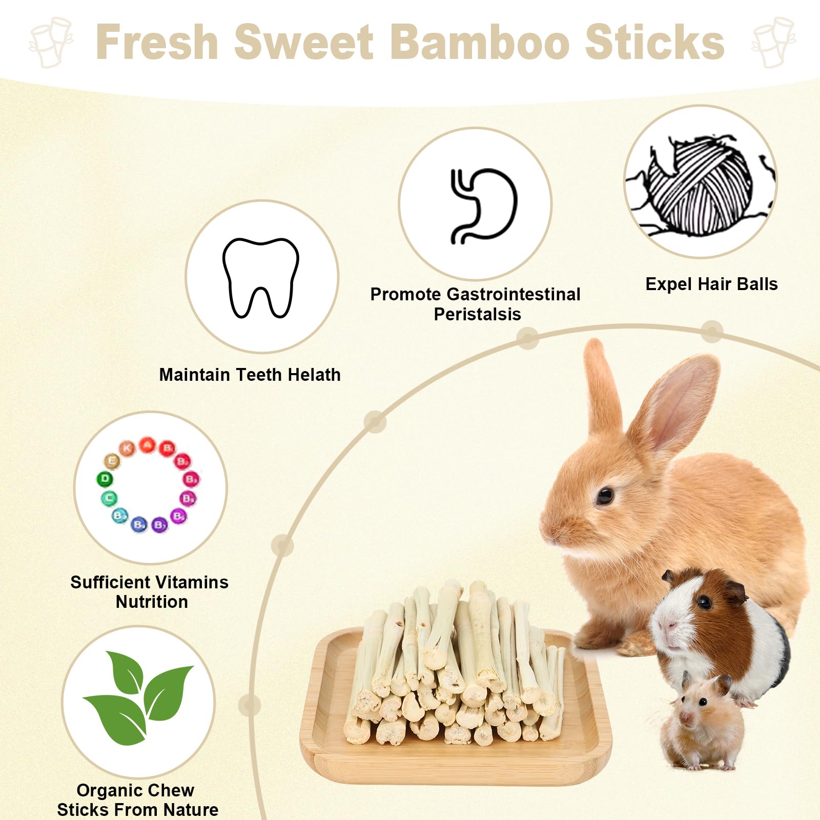 Petawi sweet bamboo sticks harvested from natural environment for clean chewing.