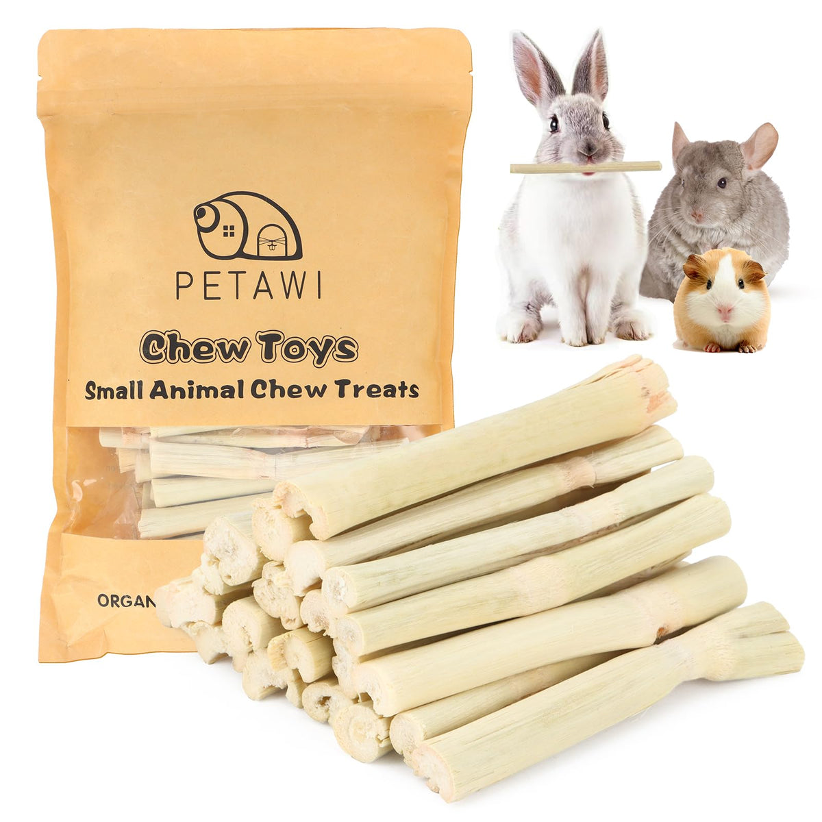 Petawi sweet bamboo sticks packaged for freshness and long storage.