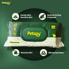 Petazy wipes for paws and face after walks with aloe and cucumber