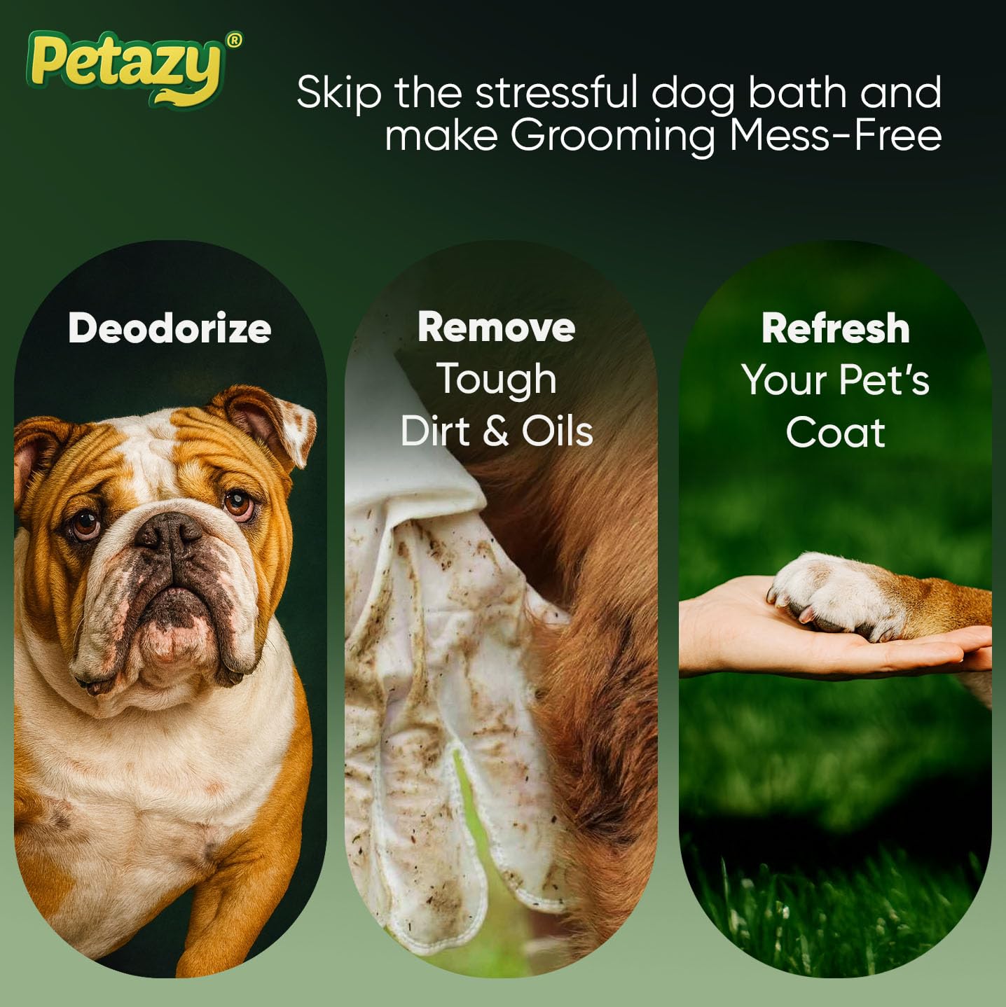 Petazy Glove Wipes for Butt: mess-free cleaning and odor management.