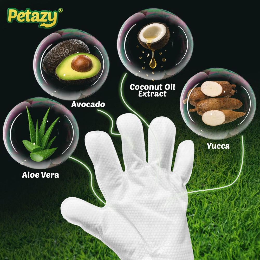 Petazy wipes focused on paws for mud and dirt removal.