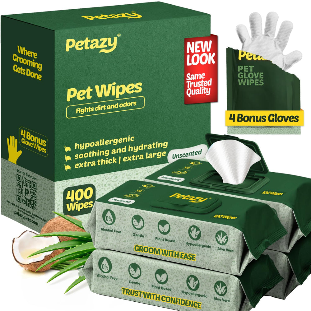Petazy Wipes 8x8 full-body clean for dogs and cats, covering paws and coat in one pass