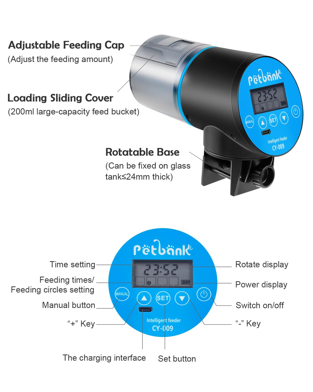 Petbank fits large tanks up to 600L, ideal for goldfish and turtles.