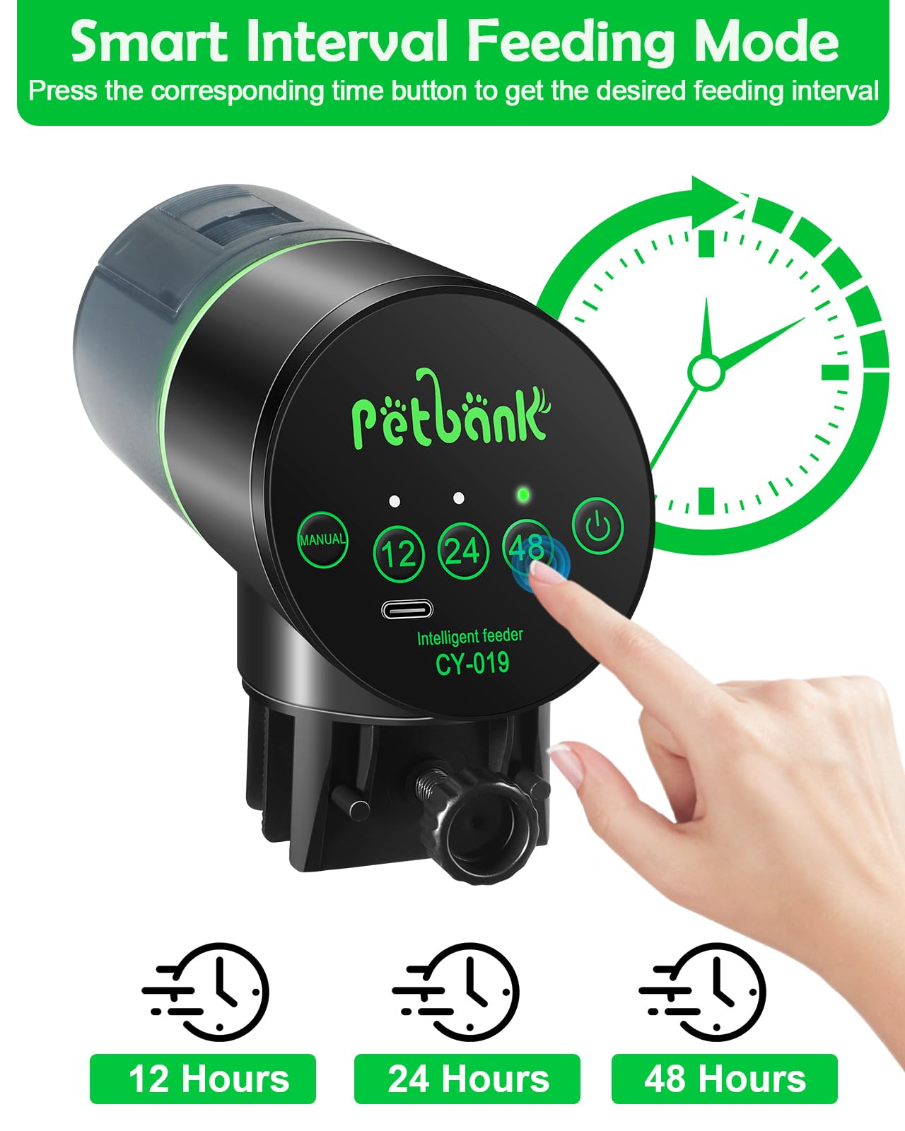 Petbank CY-019 tank mount clip demonstrates secure placement on tank rim
