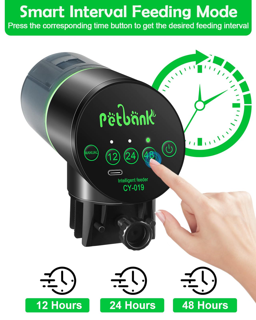 Petbank CY-019 tank mount clip demonstrates secure placement on tank rim