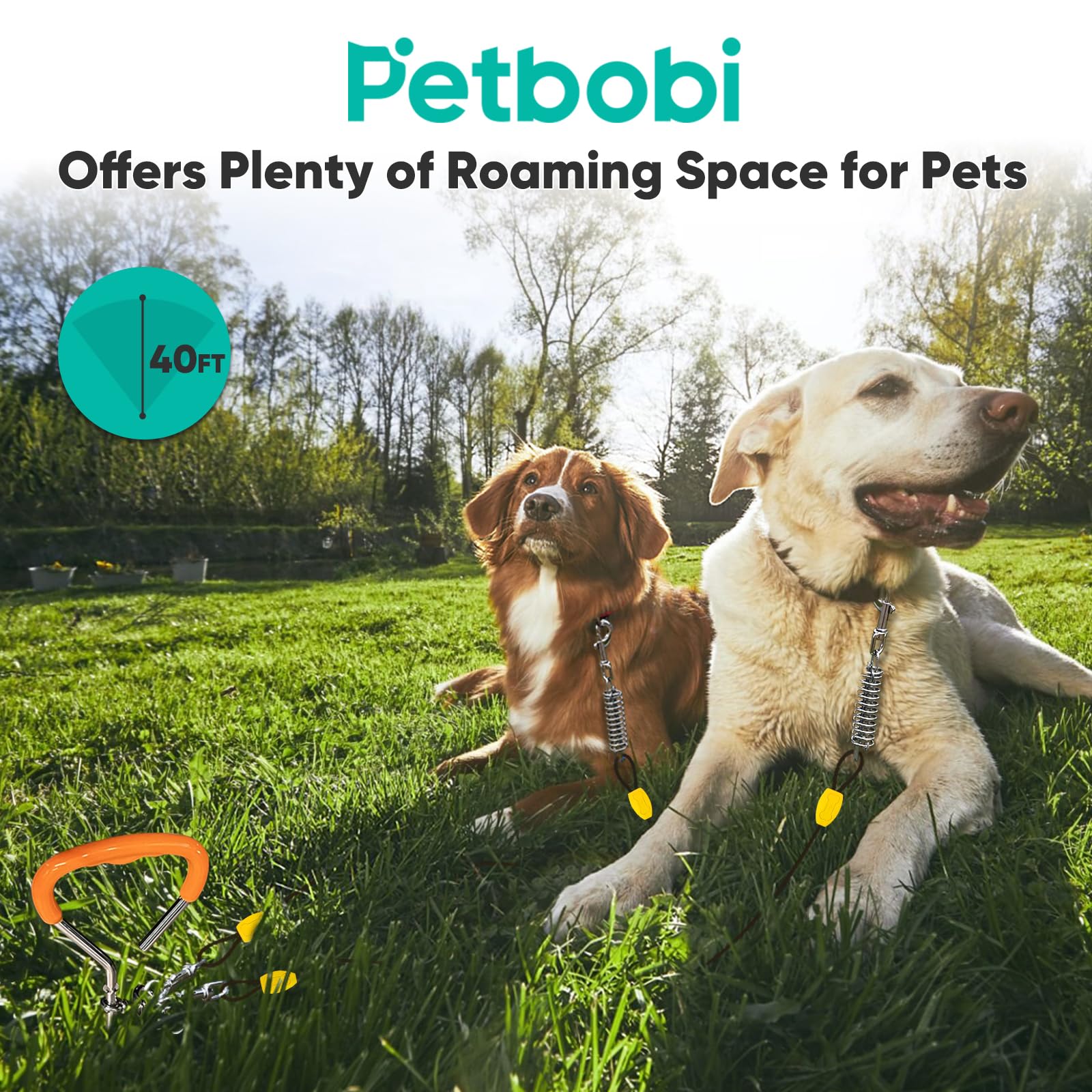 Petbobi 16-inch ground stake is easy to install and secure.