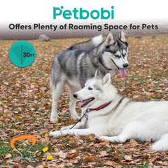Petbobi 16in ground stake with spiral anchor for secure installation.