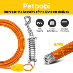 Petbobi 16-inch ground stake anchors securely in yard, park, or campsite.