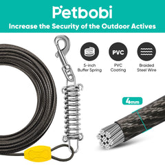 Petbobi 360-degree rotating clips prevent tangling during outdoor use.