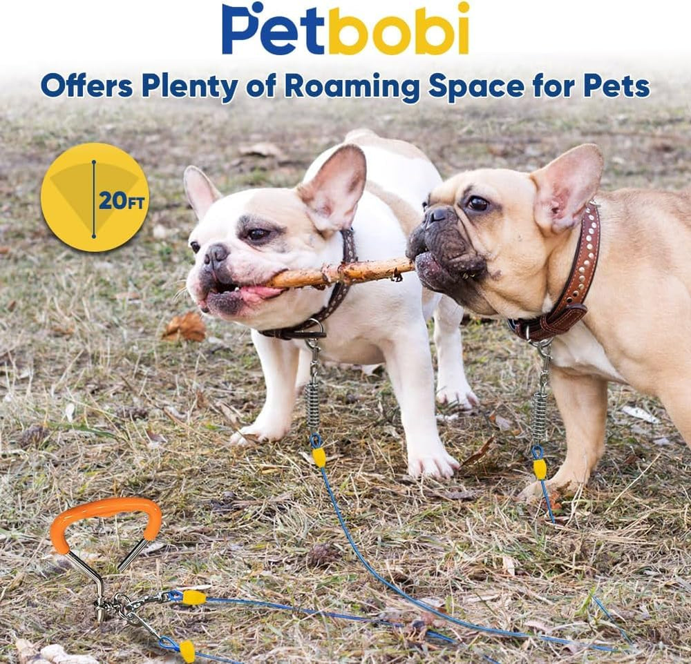 Petbobi 360-degree rotating clips prevent tangling during play.