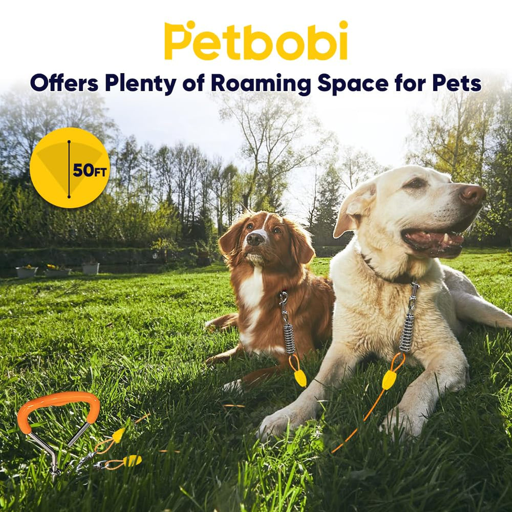 Petbobi 360-degree rotating clips prevent tangling during active play.