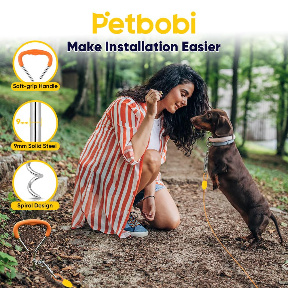 Petbobi 4-inch spring absorbs shock to reduce pull stress during play.